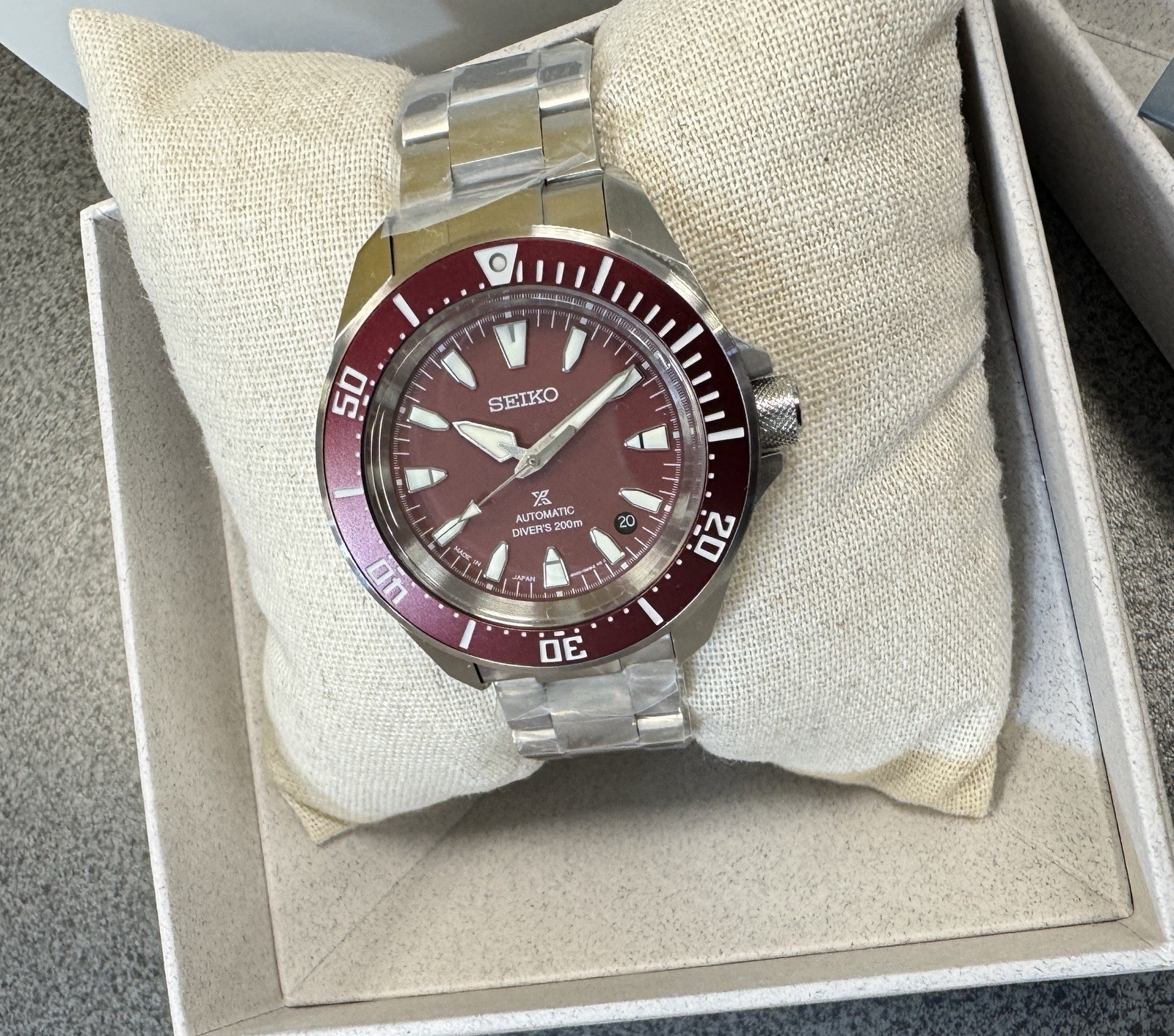 Seiko Prospex Sea Samurai Diver Red Dial Stainless Steel Watch SRPL11 Japan