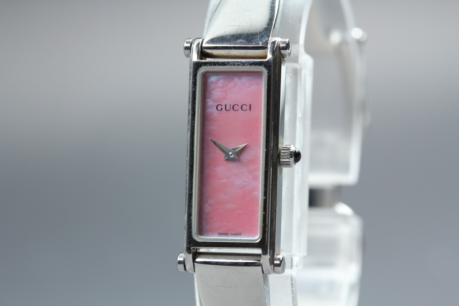[Exc+5] Vintage GUCCI 1500L 12mm Pink Shell Dial Quartz Women’s Watch JAPAN