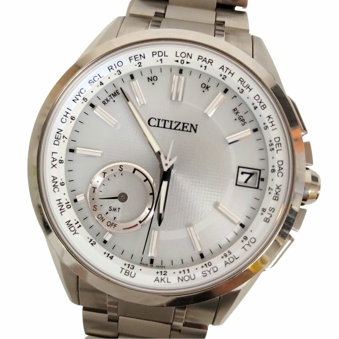 Citizen F150-T021581 Atessa Eco-Drive Solar Radio Men Watch Silver 45mm