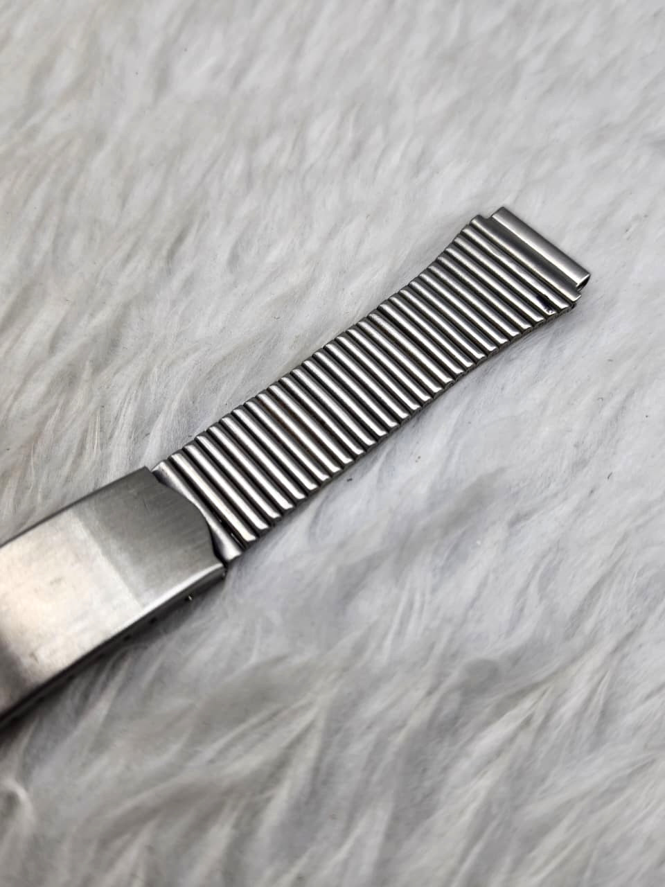 Stainless Steel Expandable Watch Band Silver Stretch Bracelet with Fold Clasp