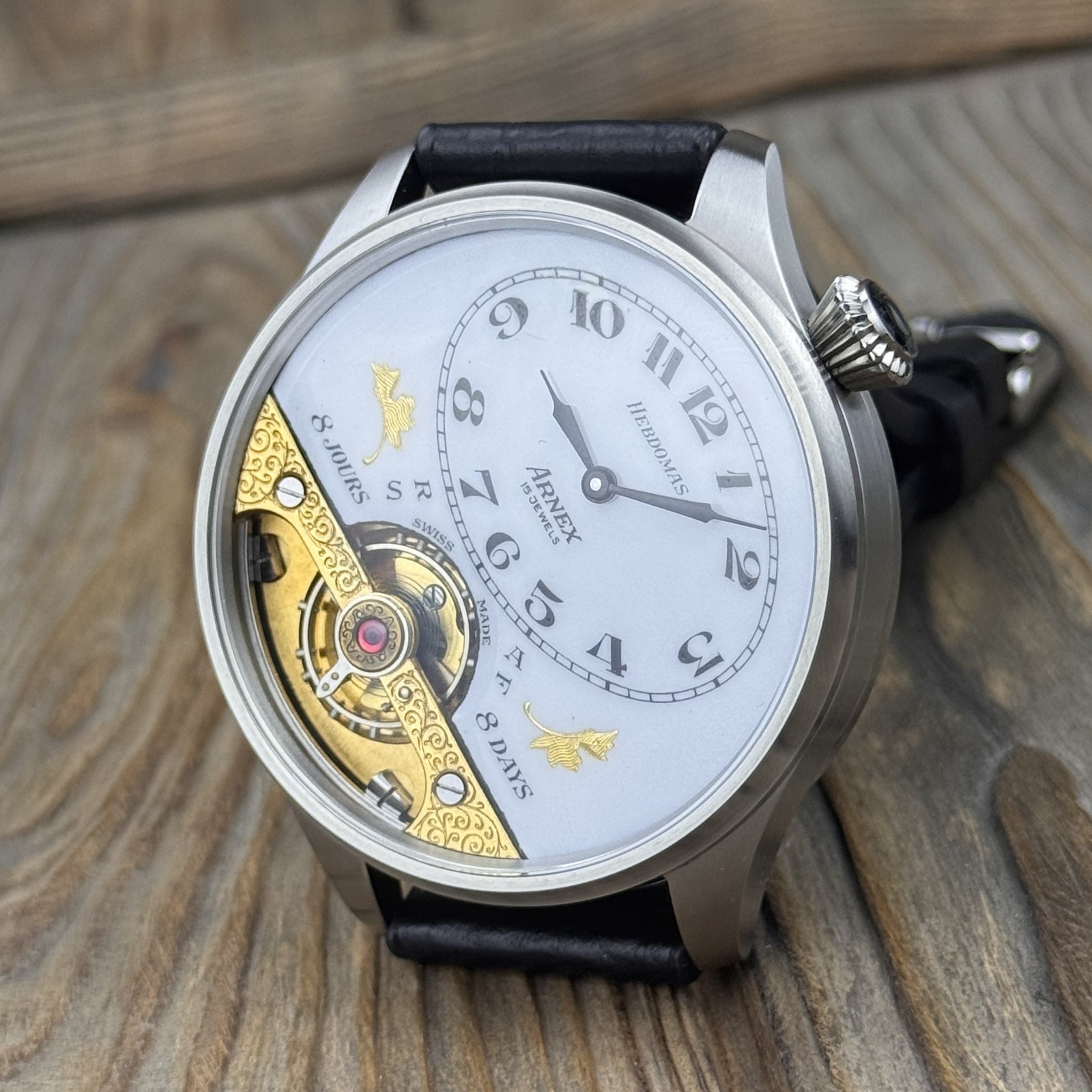 Marriage Watch With Hebdomas 8 days Pocket Movement Openheart, Enamel Dial, 48mm