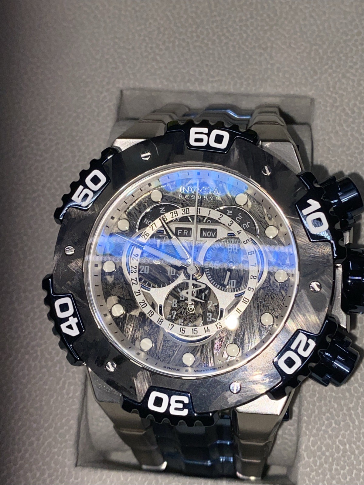 Invicta Reserve Carbon Hawk Chronograph Watch 37265 54mm