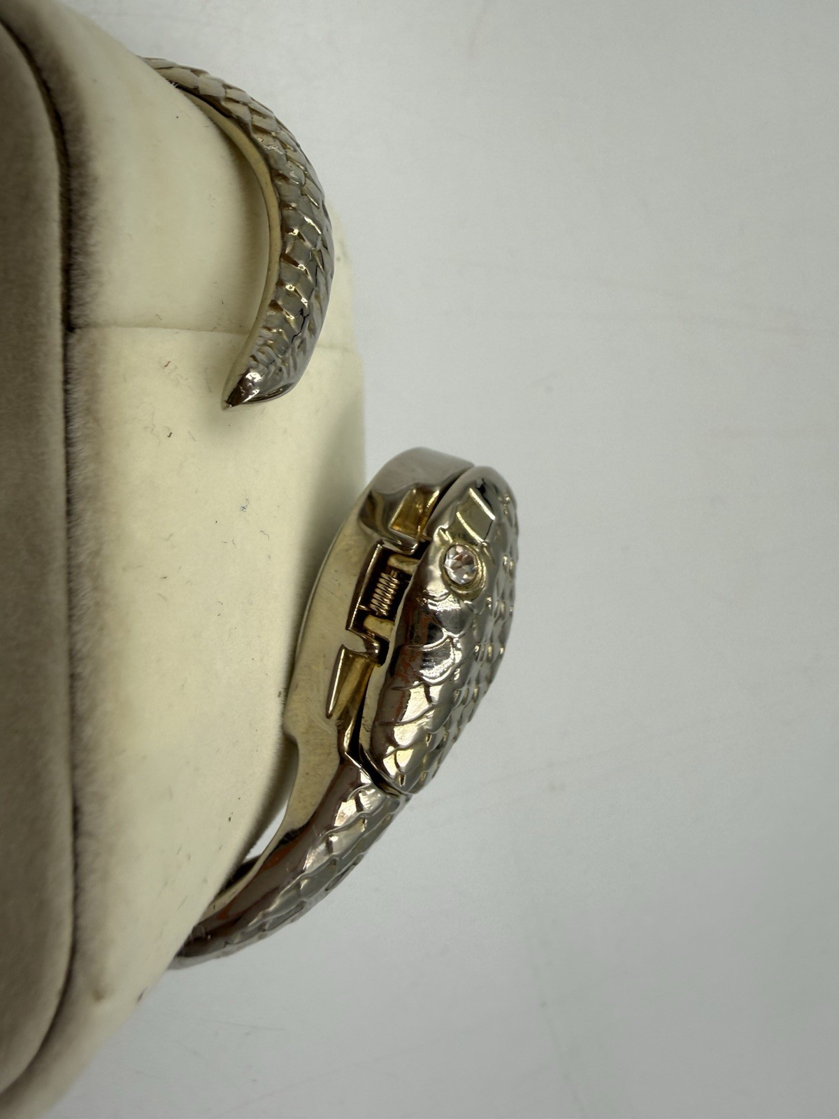 Studio Time Snake Bangle Watch Women Two-Tone Secret Hidden Dial Gold Silver