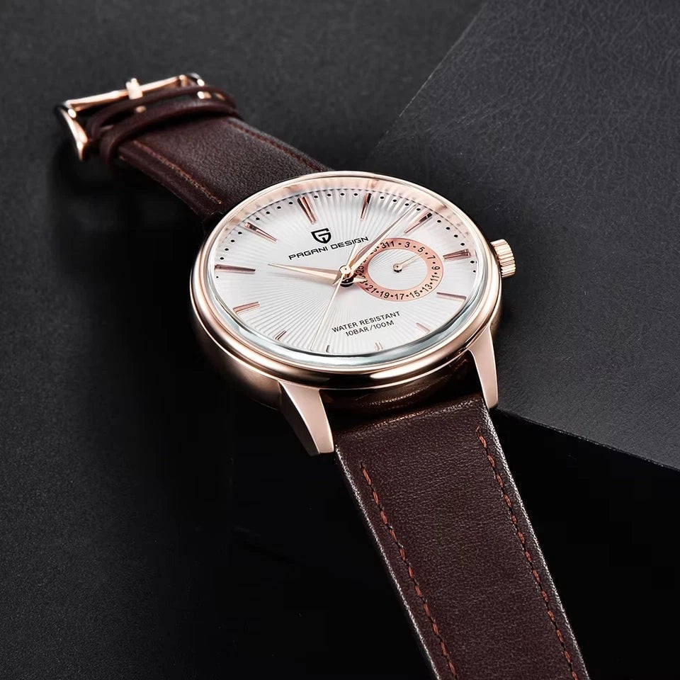 Pagani Design PD-1654 White Leather Automatic Men’s Watch