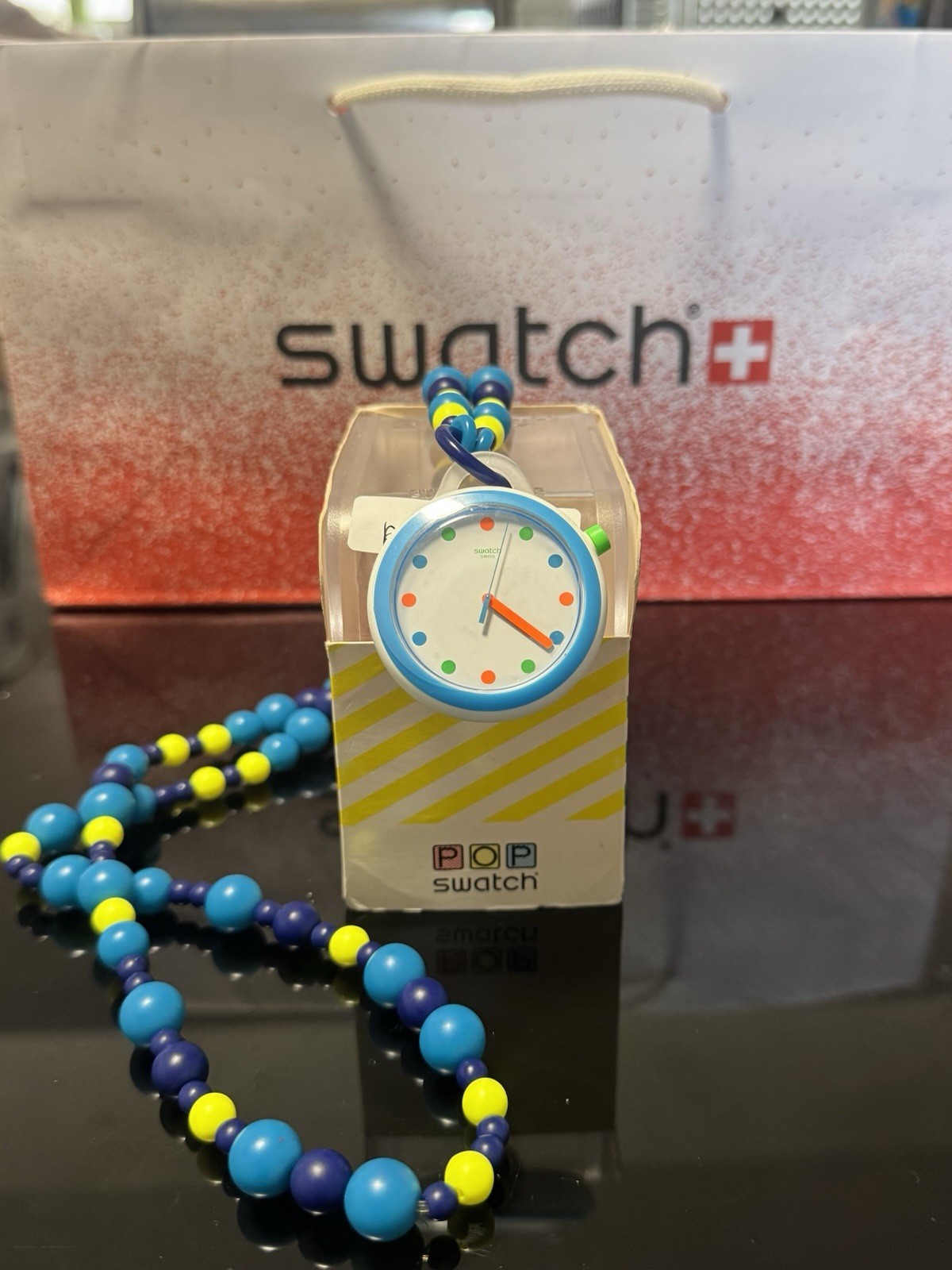 NEW🚨 Swatch POPPINGPOP BEADS PNW102N Pop Swatch Necklace Watch Y2K Rare