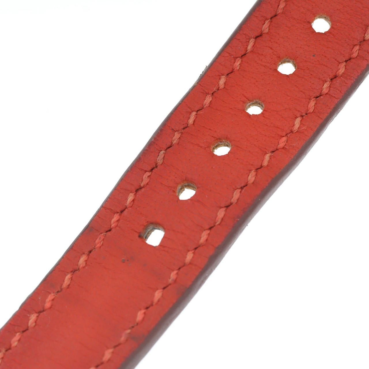 Hermes Watch Quartz Cape Cod Double Tour 8P-Diamond CC1.210 SS Red Strap