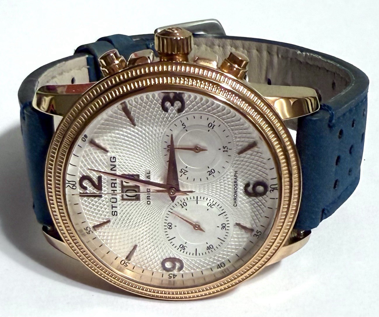 45mm Rosetone | Mechanical Chrono | Big Date | MERCURY Stuhrling Watch