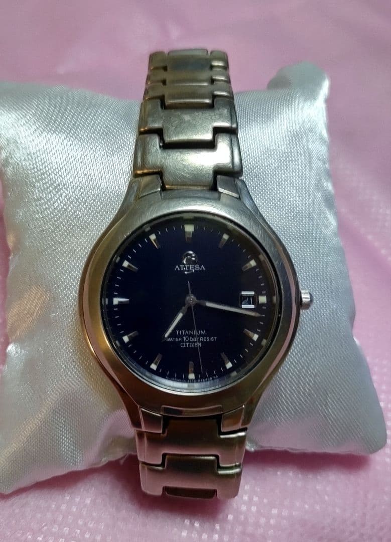 CITIZEN ATTESA A119-H07413 Solar Titanium Navy Dial Watch From Japan