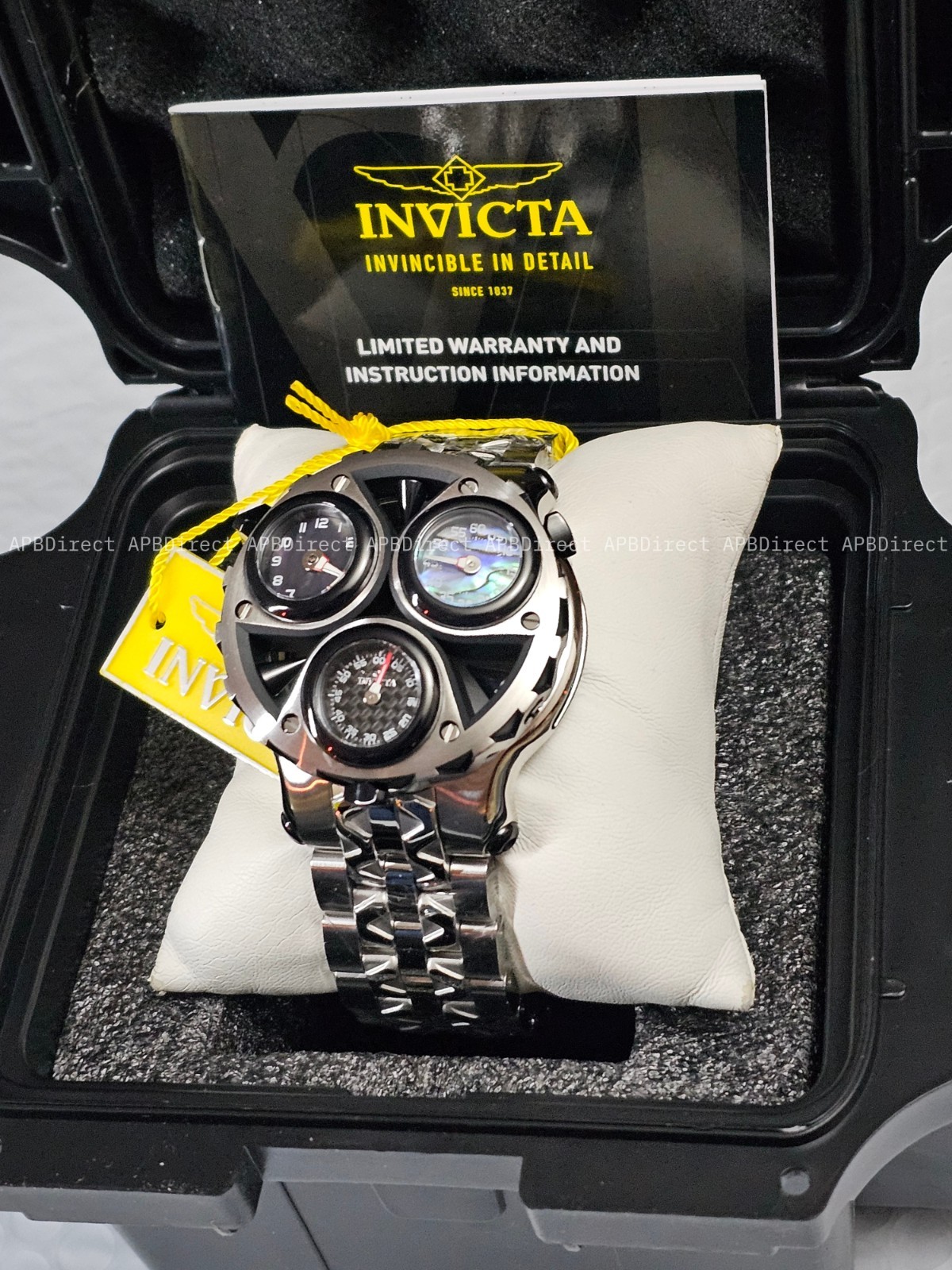 Invicta – CERBERUS – Tri 3 Movements Carbon Fiber Abalone MOP Dials mens watch