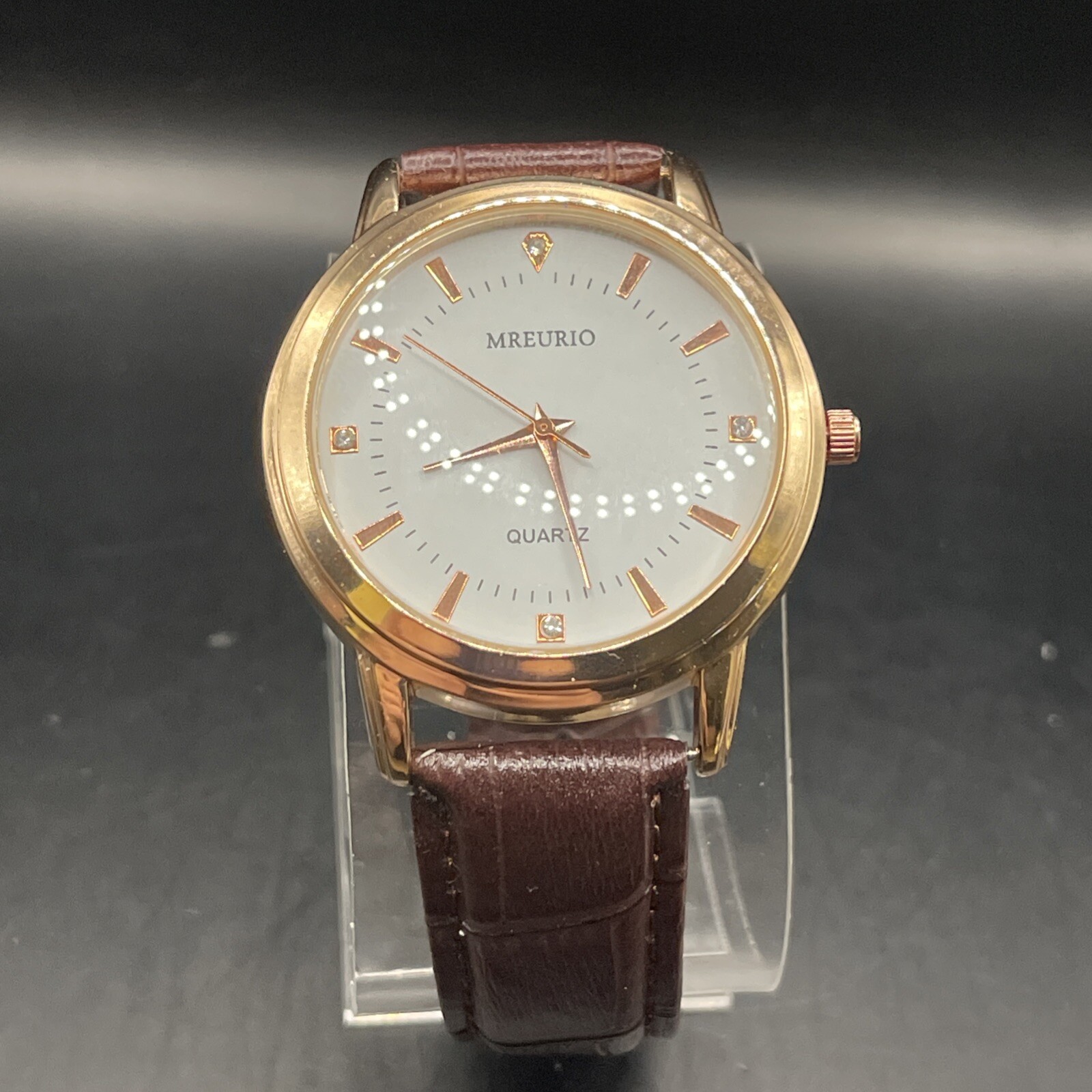 Women’s Mreurio Quartz Movement EET8599G-RG Stainless Back Leather Band Watch