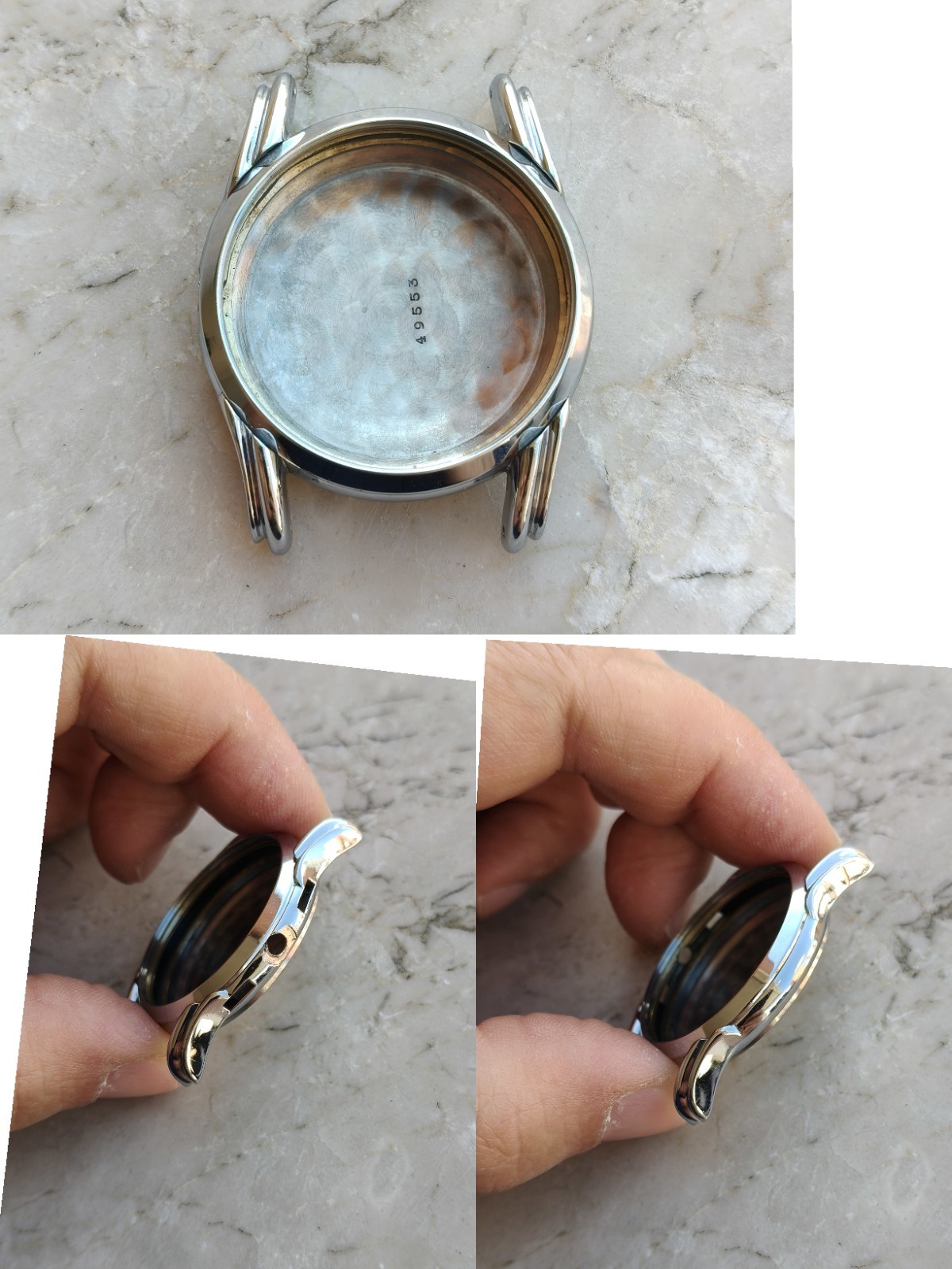 40/50s RARE CHRONOGRAPH WATCH CASE WATCH CASE 37.5mm FANCY LUGS!