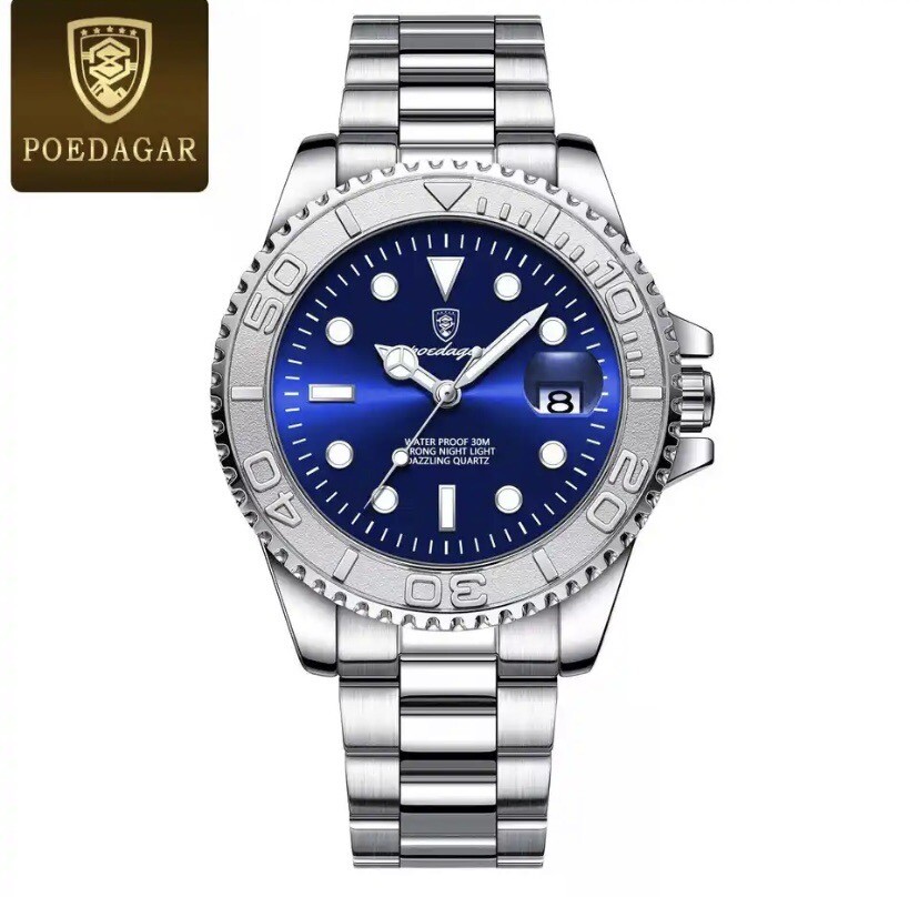 POEDGAR Men’s Sport Waterproof Quartz Watch 26mm