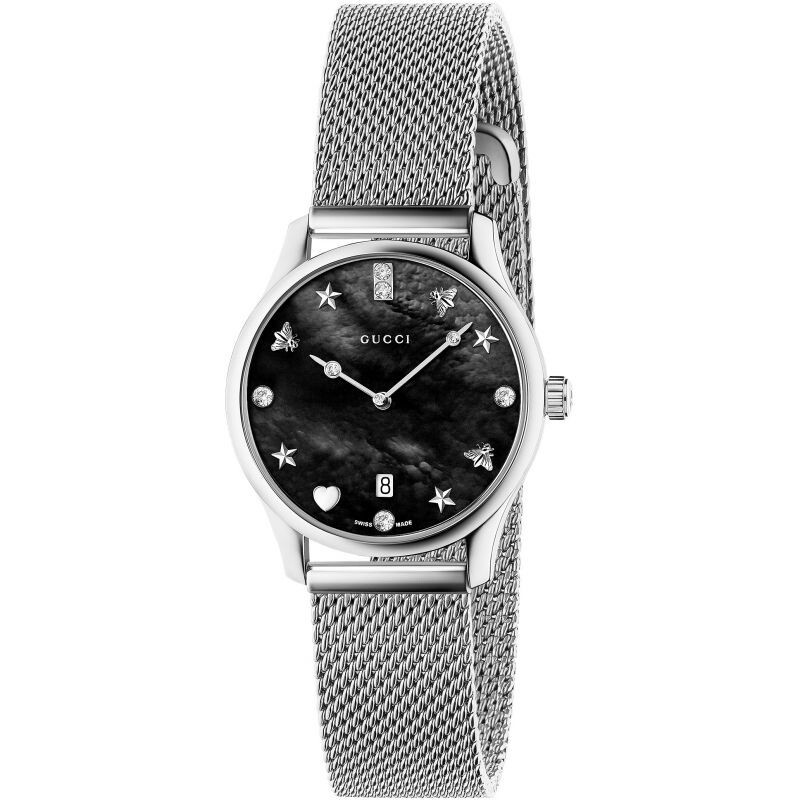 Gucci G-Timeless Women’s Diamond Mother of Pearl Watch – YA1265001 ($2220 MSRP)
