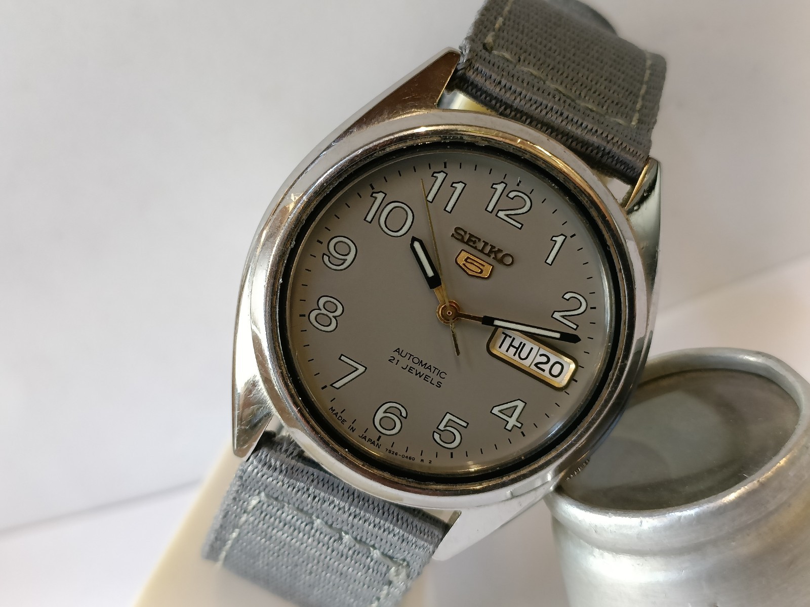 VINTAGE SEIKO 5 AUTOMATIC GRAY DIAL 7S26-3180 JAPAN MEN’S WORKING CONDITION