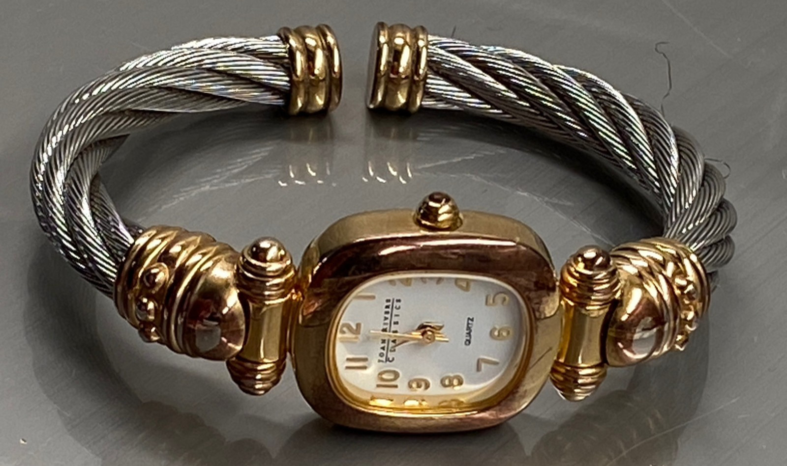 VTG Joan Rivers Classics Bracelet Watch Gold Silver Tone Coil Wrap Collectible