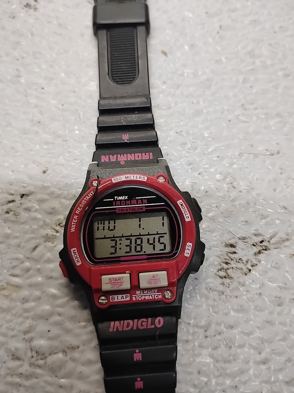 Women’s Vintage Timex Ironman Triathlon Watch Black Gray/Red