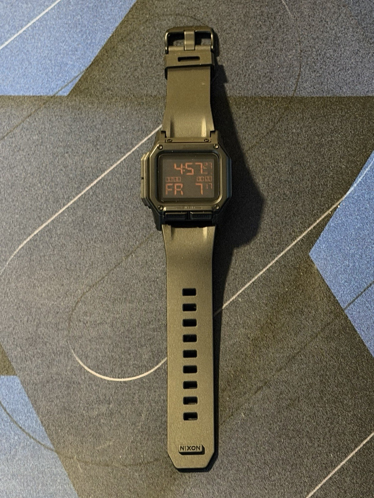 Nixon The Regulus Digital Quartz Watch 100m Day/Date 46mm Black Silicone