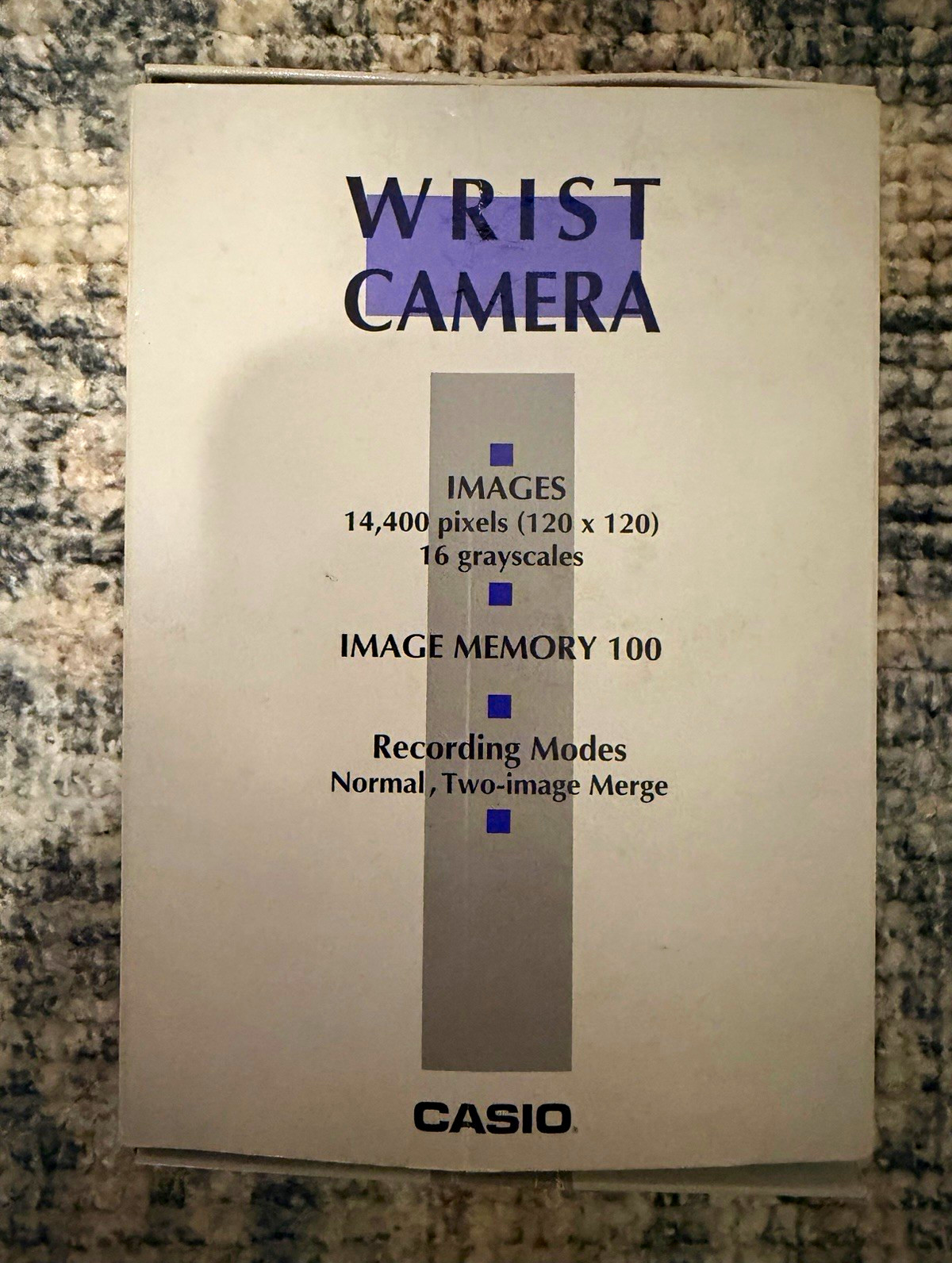 Casio WQV-1 Wrist Camera Watch Working Complete in Box w/ Manual Vintage 2000