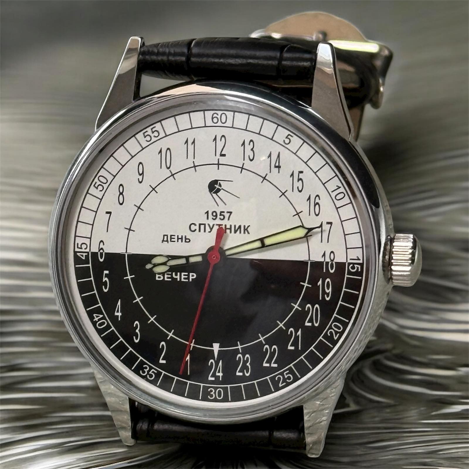Watch Raketa 24h Mechanical Wrist Men Soviet USSR Polar Dey Russian Rare Sputnik