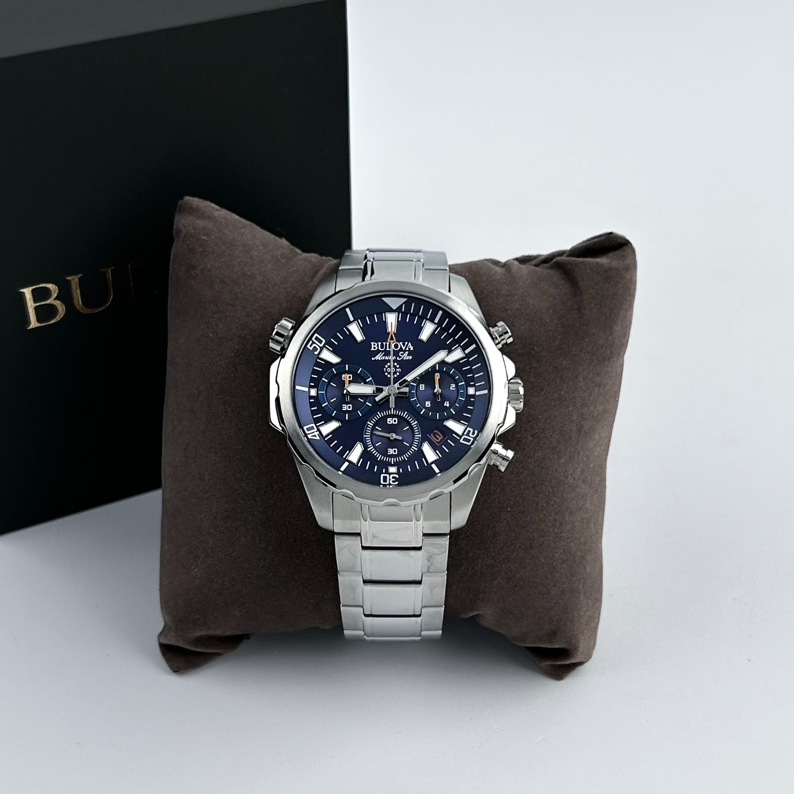 Bulova Classic Marine Star Blue Dial Chronograph 96B256 Men’s Quartz Watch