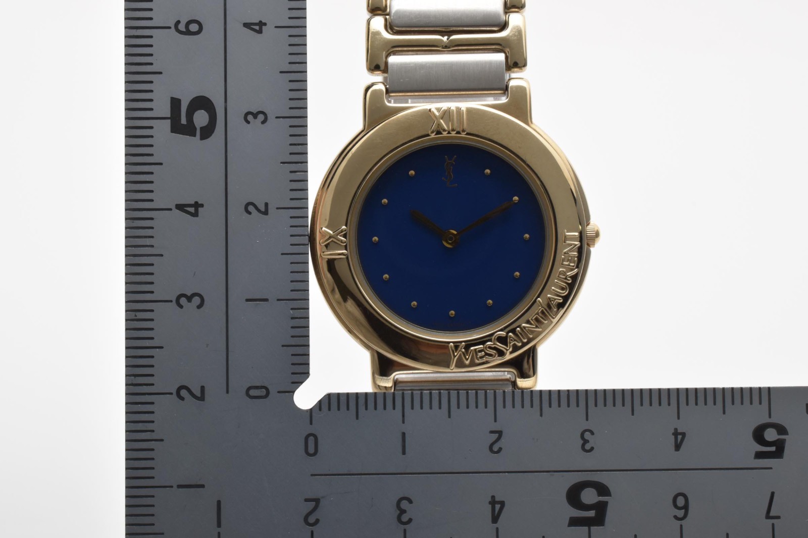 [Near MINT] Vintage YSL Saint Laurent 4620-E60957Y Blue Quartz Women’s Watch