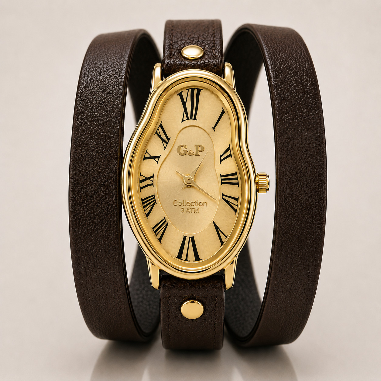 Fused Twisted Dial Assymetrical Dali Inspired wrist watch for women ladies girls