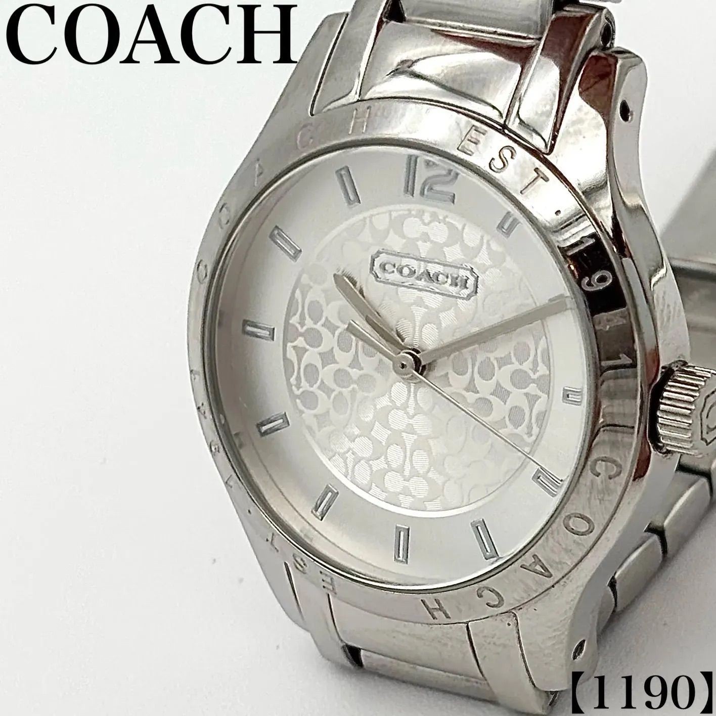 Working item COACH Ladies Watch Quartz CA.79.7.14.0840 Silver Signature Dial Rou