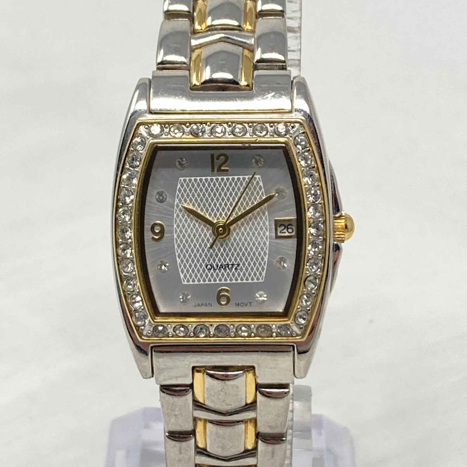 Classic Watch Women 24mm Silver Gold Two Tone Date Crystals New Battery 6.5″