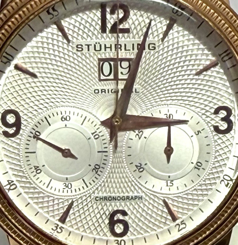 45mm Rosetone | Mechanical Chrono | Big Date | MERCURY Stuhrling Watch