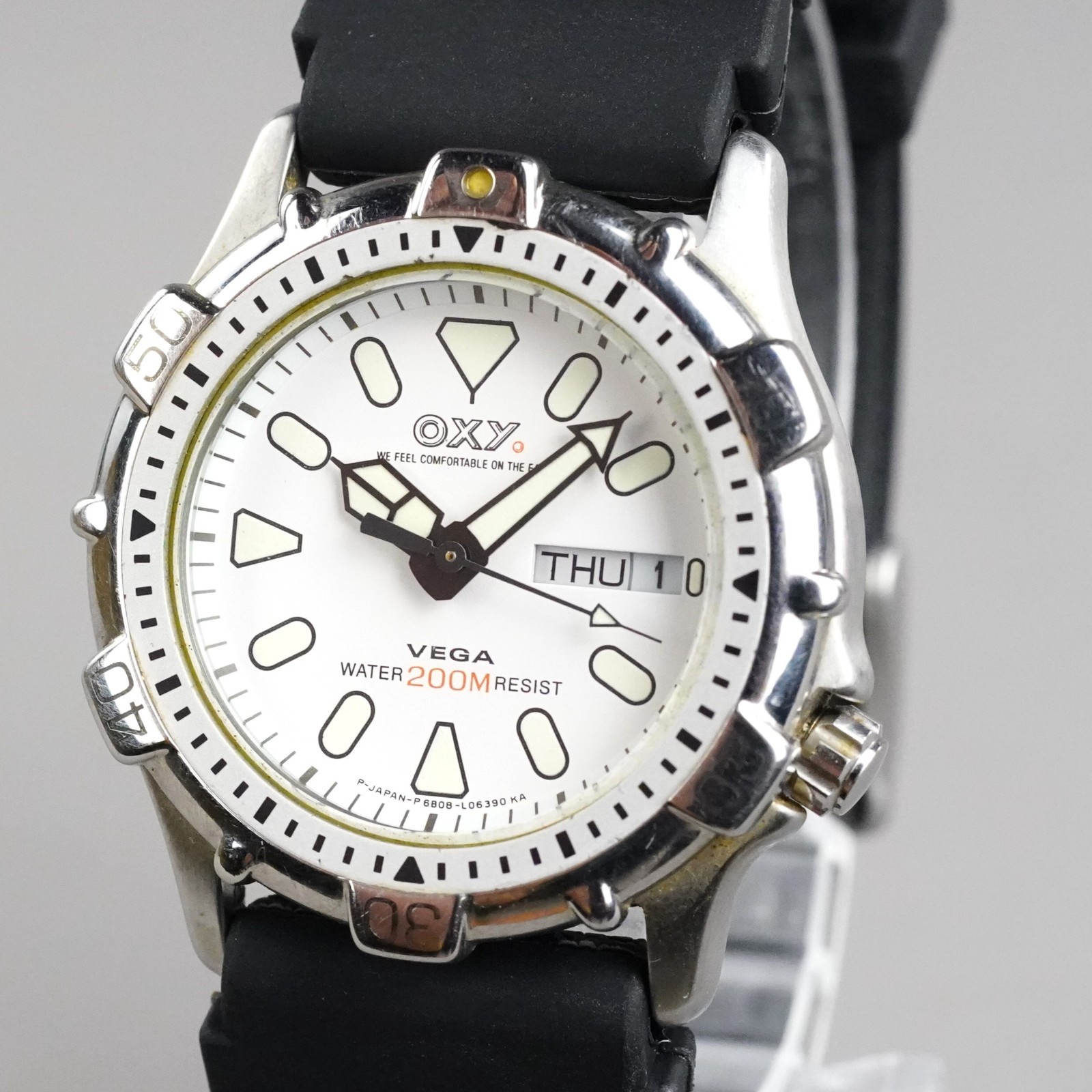 CITIZEN VEGA Diver Watch 6B08-L01595 Men’s 36mm Watch Vintage NewBattery Newband