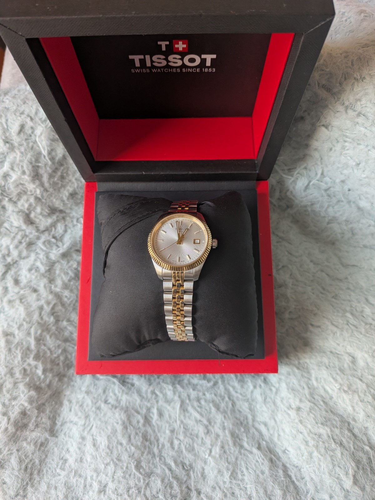 Tissot Ballade 34mm Silver Dial Gold PVD Steel