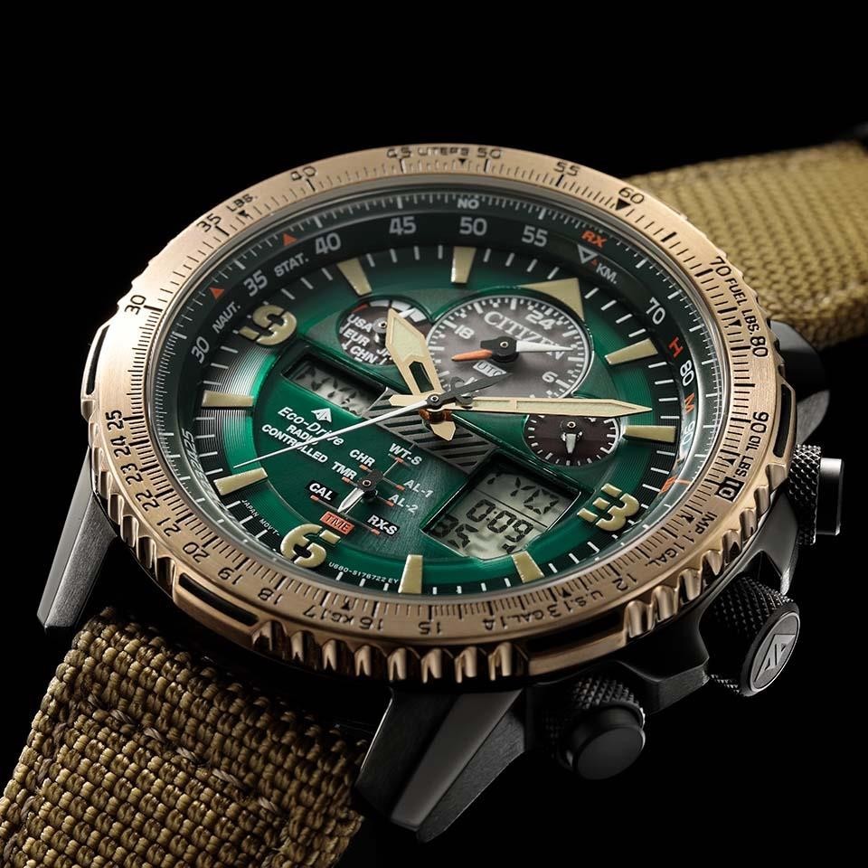 Citizen Promaster JY8074-11X Beige Green Military Eco-Drive Men Japan Watch NEW