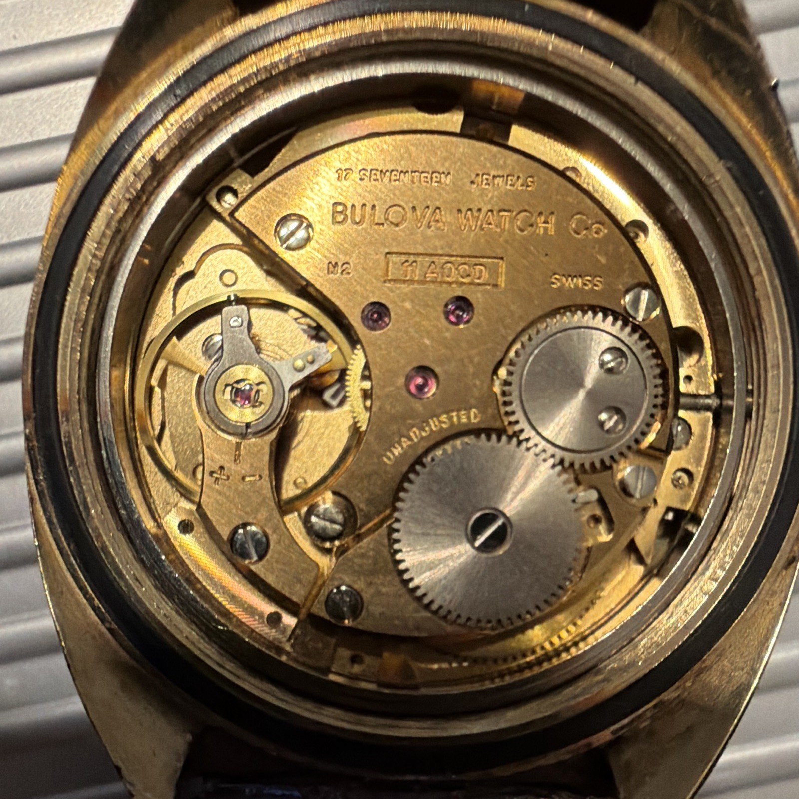 1971 Bulova Oceanographer 35mm Gold Cushion Case Quickset Date Feature