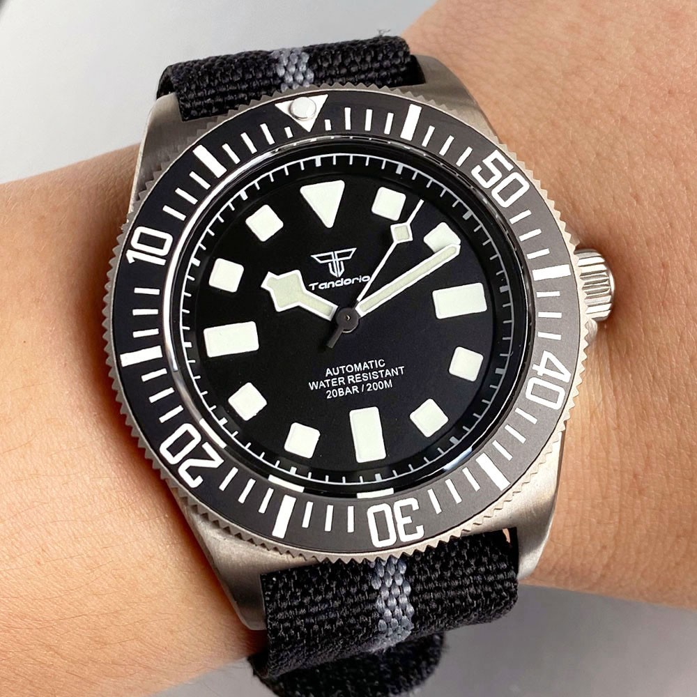 Tandorio New 42mm Titanium 20ATM Sapphire Glass Japan NH35A PT5000 Men’s Watch