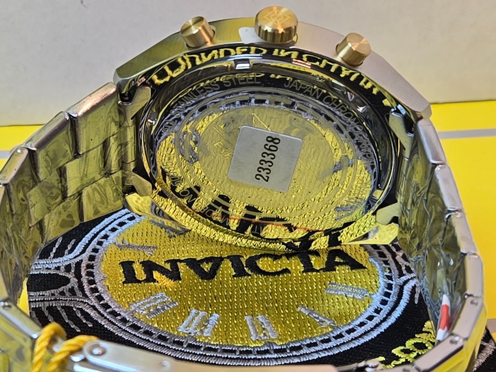 Invicta Speedway Sprintus Men’s Watch 45mm Steel w/ Gold Bezel & Date NEW