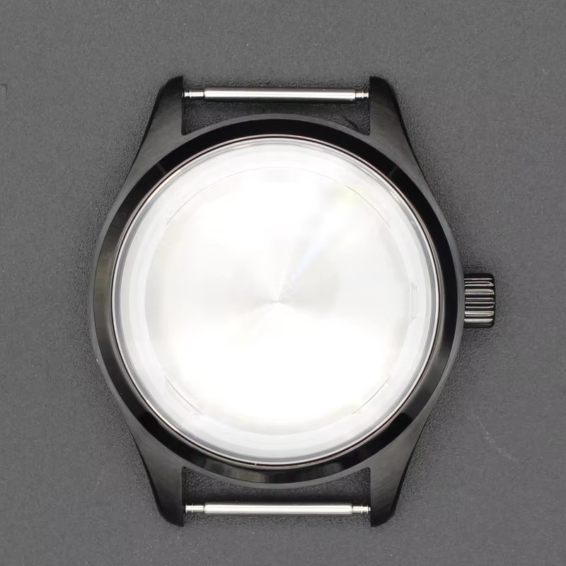 Black PVD 40Mm Brushed and Polished Pilot Watch Case 316L Stainless Steel for Se