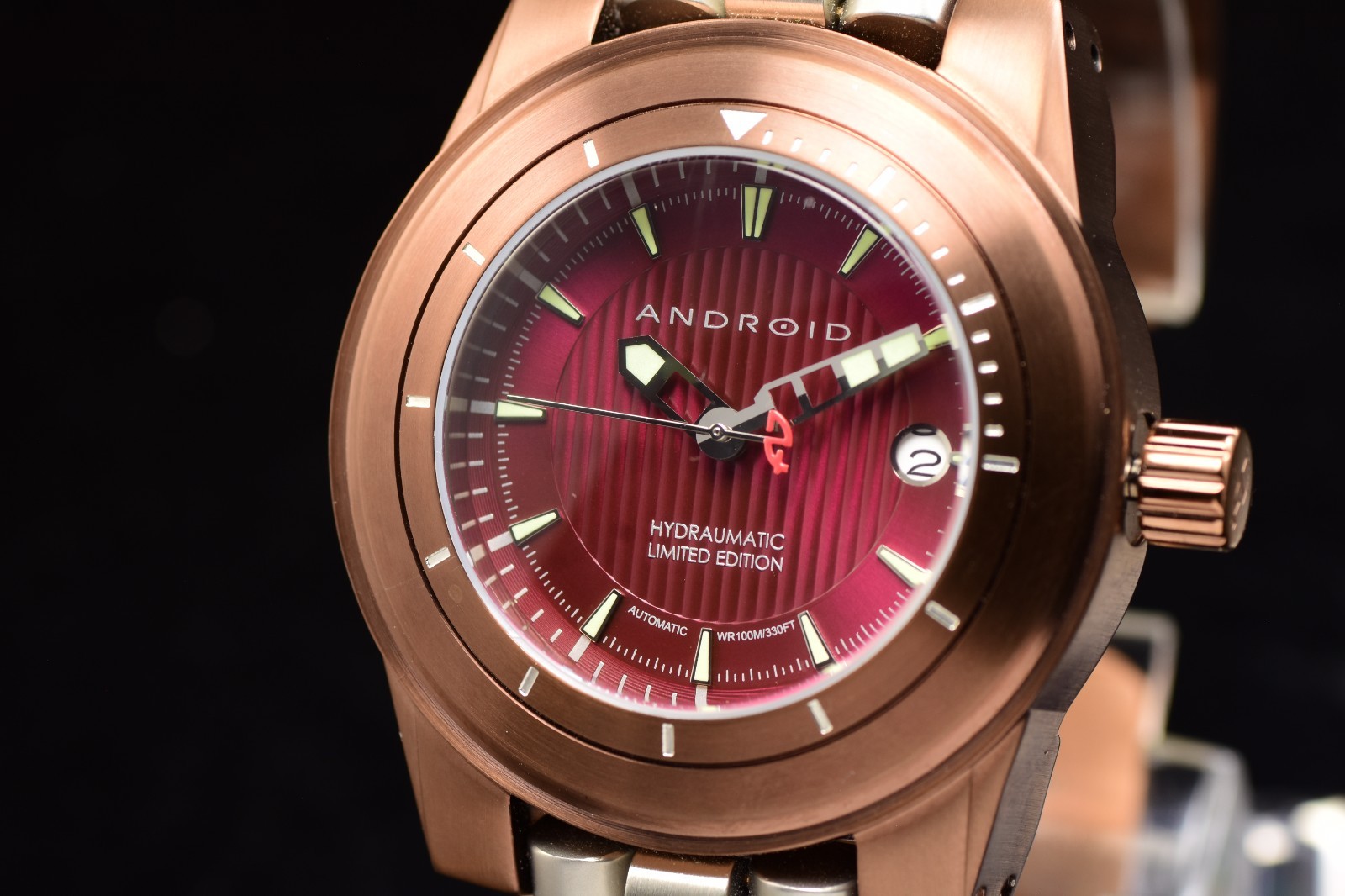 Android Aragon Maroon Hydraumatic Automatic Limited Edition Model AD680 Watch