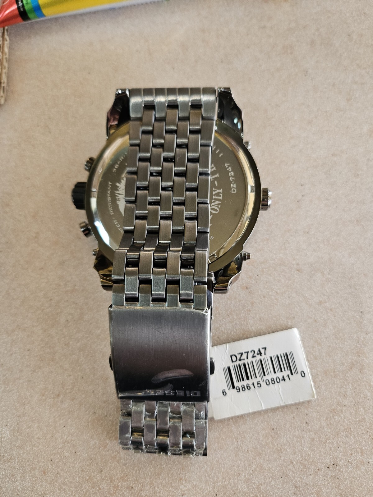 Diesel Big Daddy Smoke-Tone Dial SS Chronograph Quartz Mens Watch DZ7247