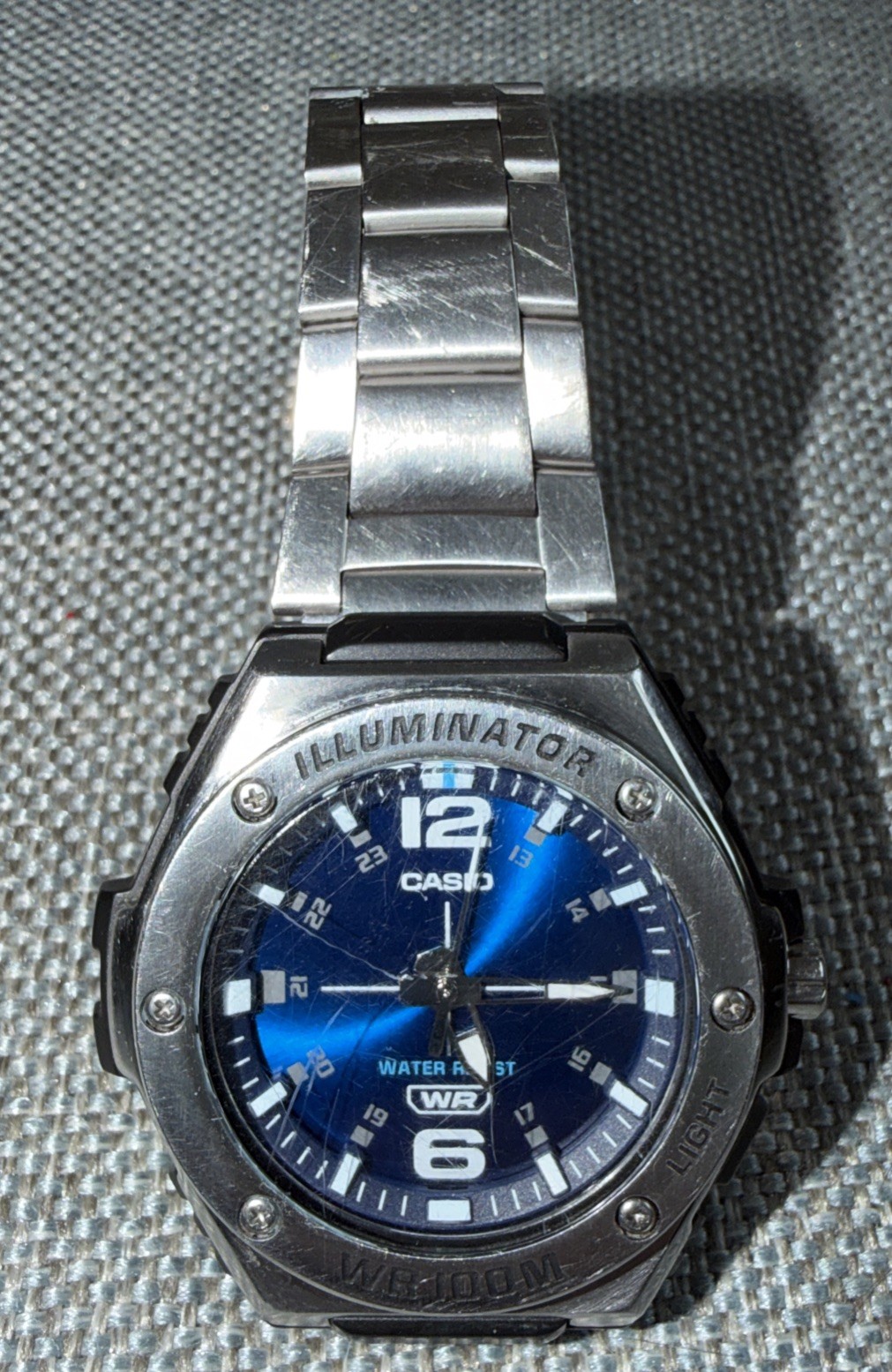 Casio Watch Men Illuminator 49mm Silver Tone 5577 MWA-100H