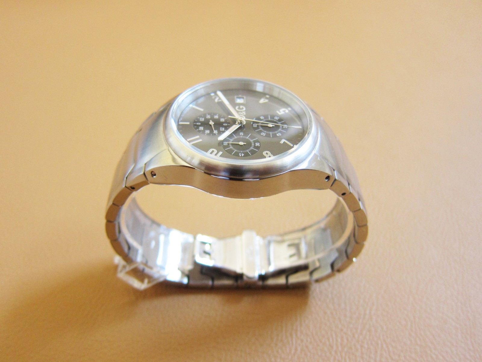 DOLCE & GABBANA Time Men’s All Stainless Steel Quartz Watch – Date Display