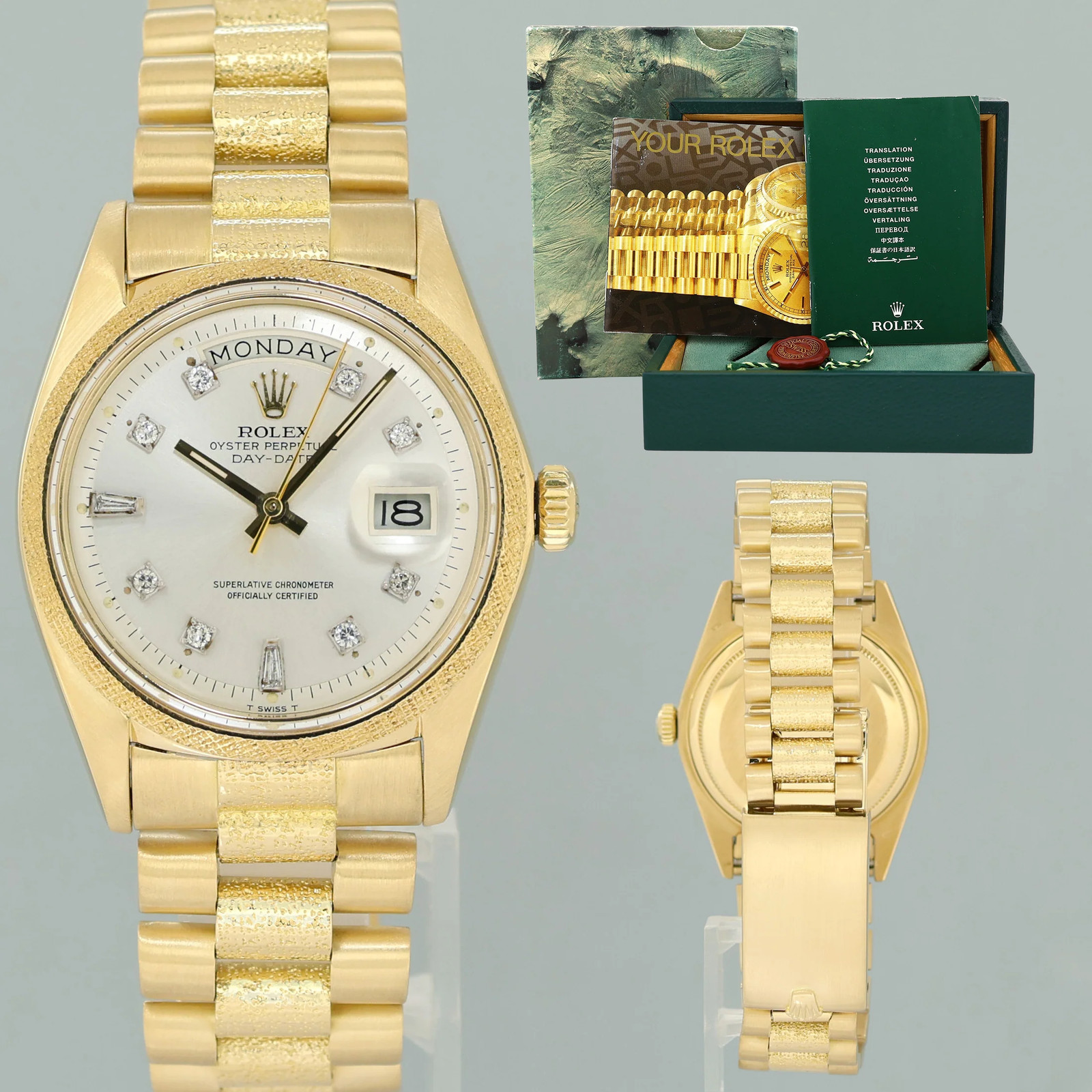 Rolex Day-Date President 36mm 1801 Bark Champagne Yellow Gold Watch Box