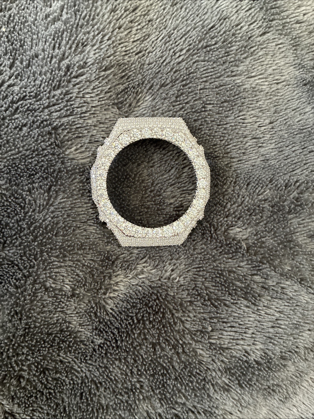 Custom Iced Out G-Shock GA-2100 White | VVS Moissanite Silver Bezel 11CT | 30g