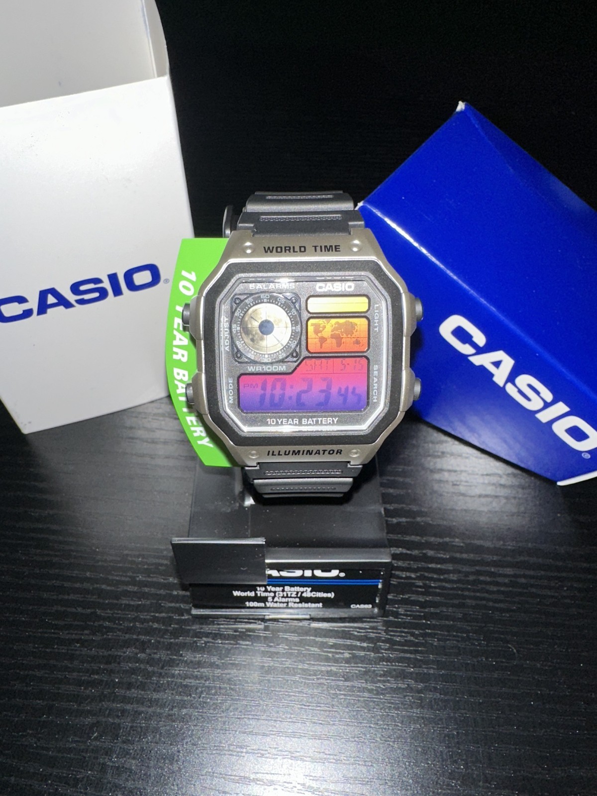 Modded Casio AE1200WH Sunset with Transparent Moon