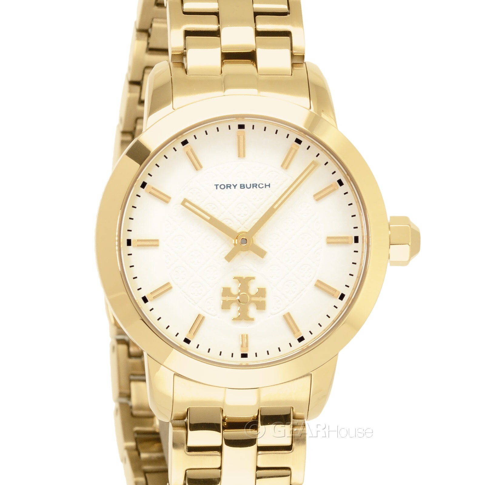 Tory Burch ‘The Tory’ Womens Watch, Cream White Dial, Gold Stainless Steel Band