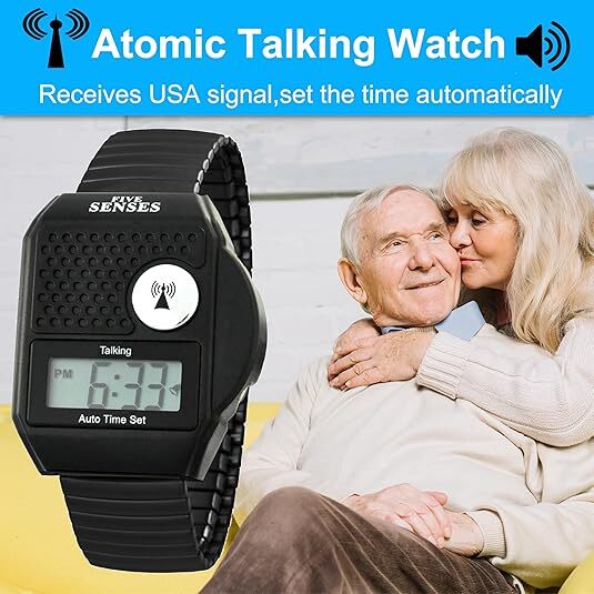 Five Senses Atomic Top Button English Talking Watch for Seniors Blind Low Vision