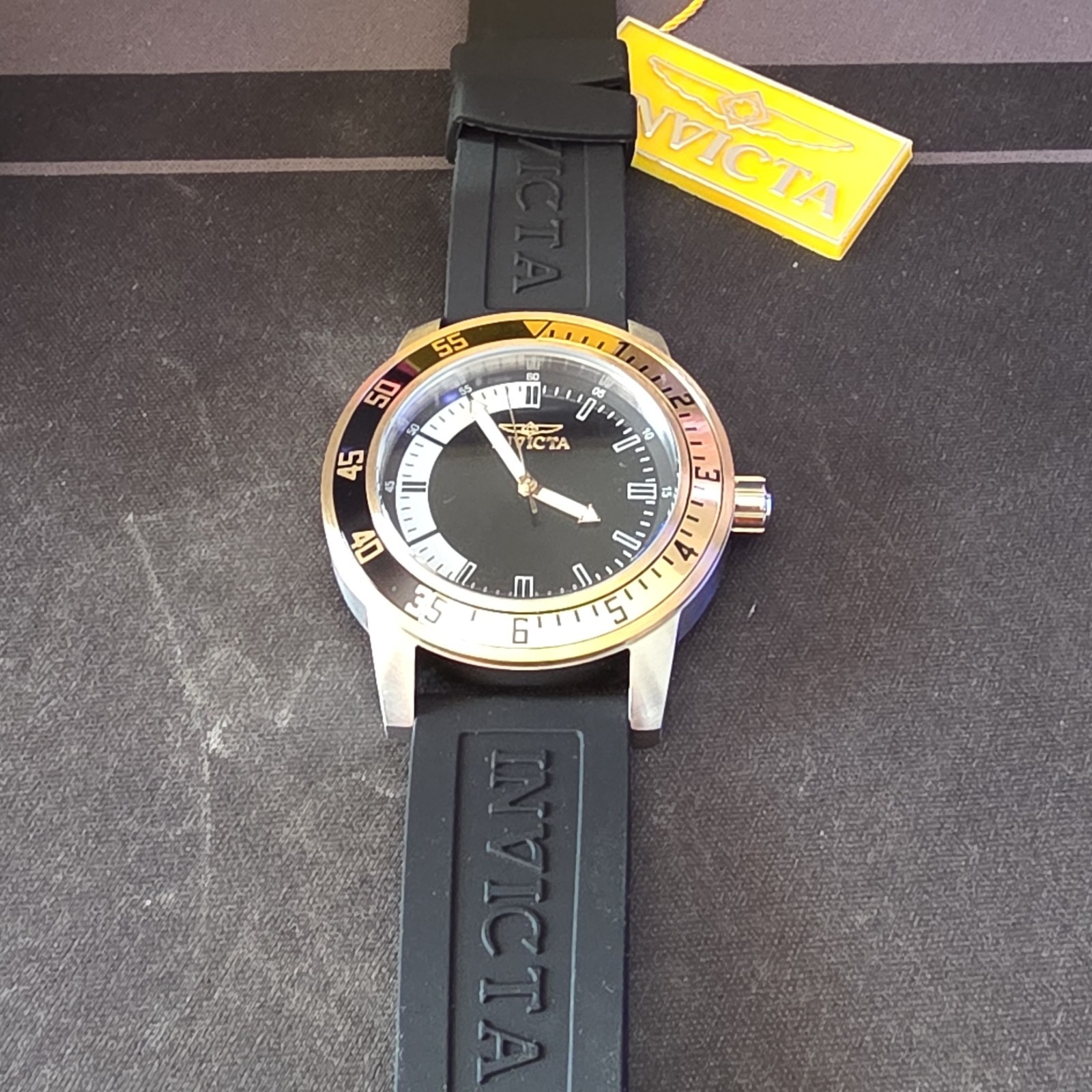 Invicta Speciality 45mm Stainless Steel Case Black Dial and Strap Quartz Men’
