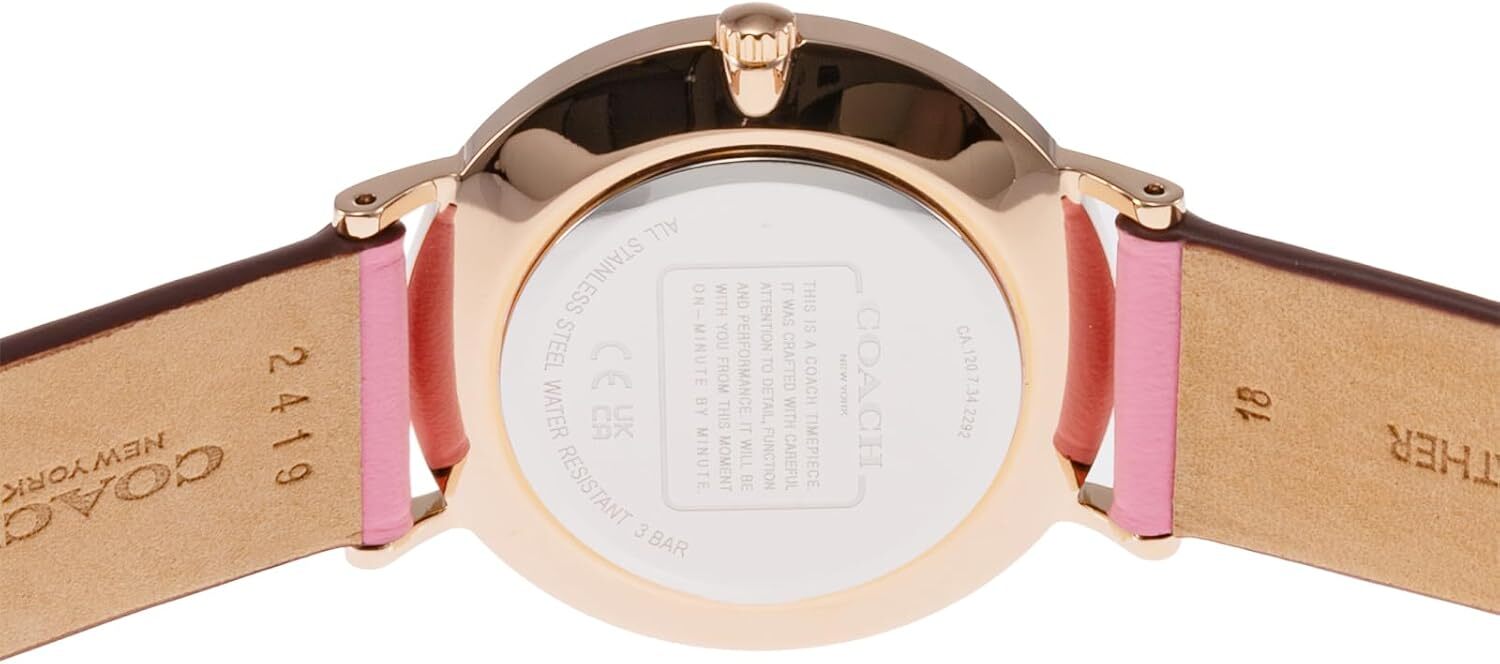 Coach Watch PERRY Silver Dial Quartz 36mm 14504135 Women’s Pink