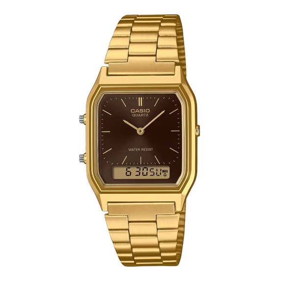 Casio Vintage Analog Digital Brown Dial Casual Quartz Unisex Watch AQ-230GA-5A