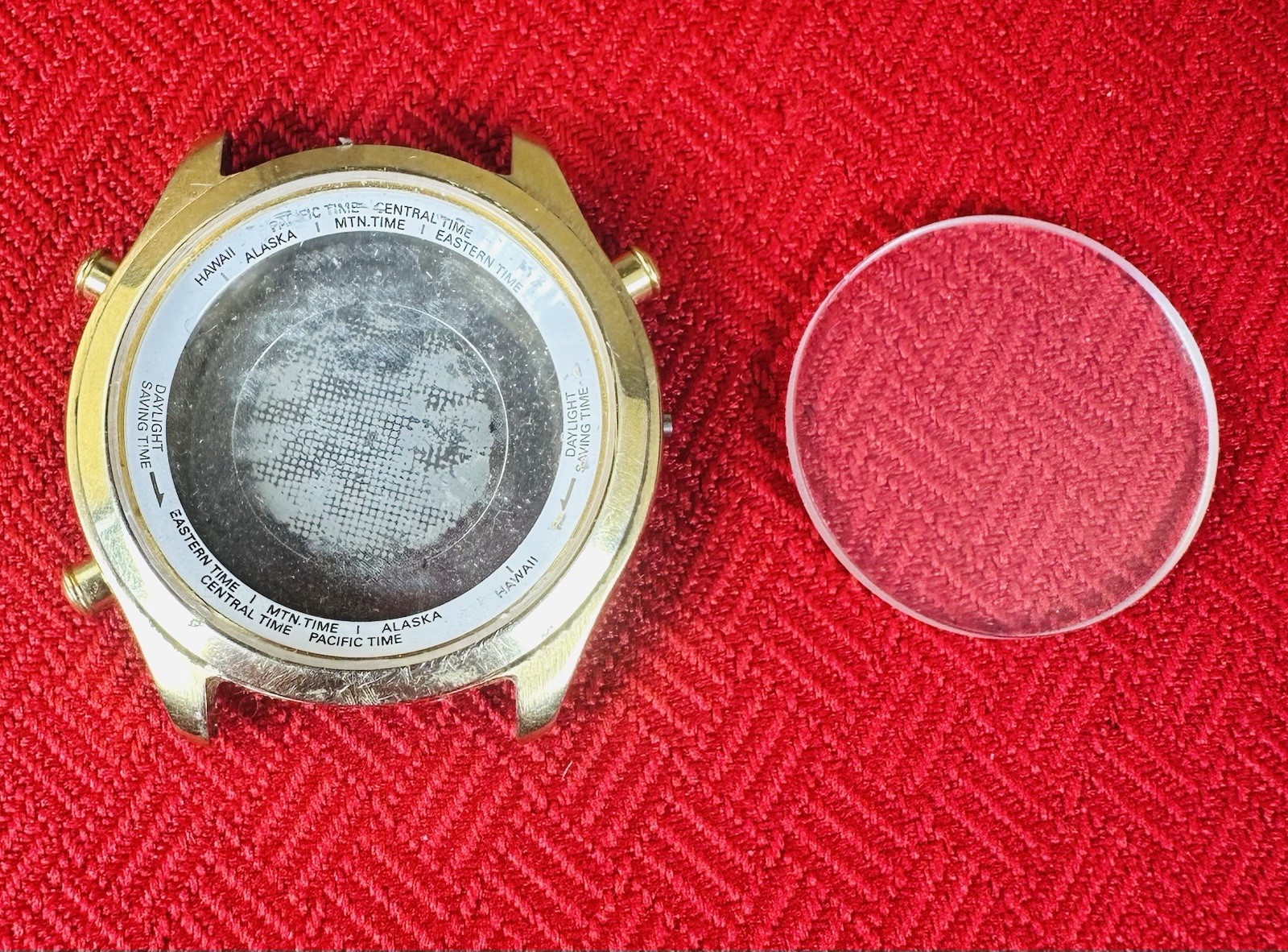 Seiko 5T50-6A09 World Timer Case for Parts Gold Tone Cities Back Chronograph