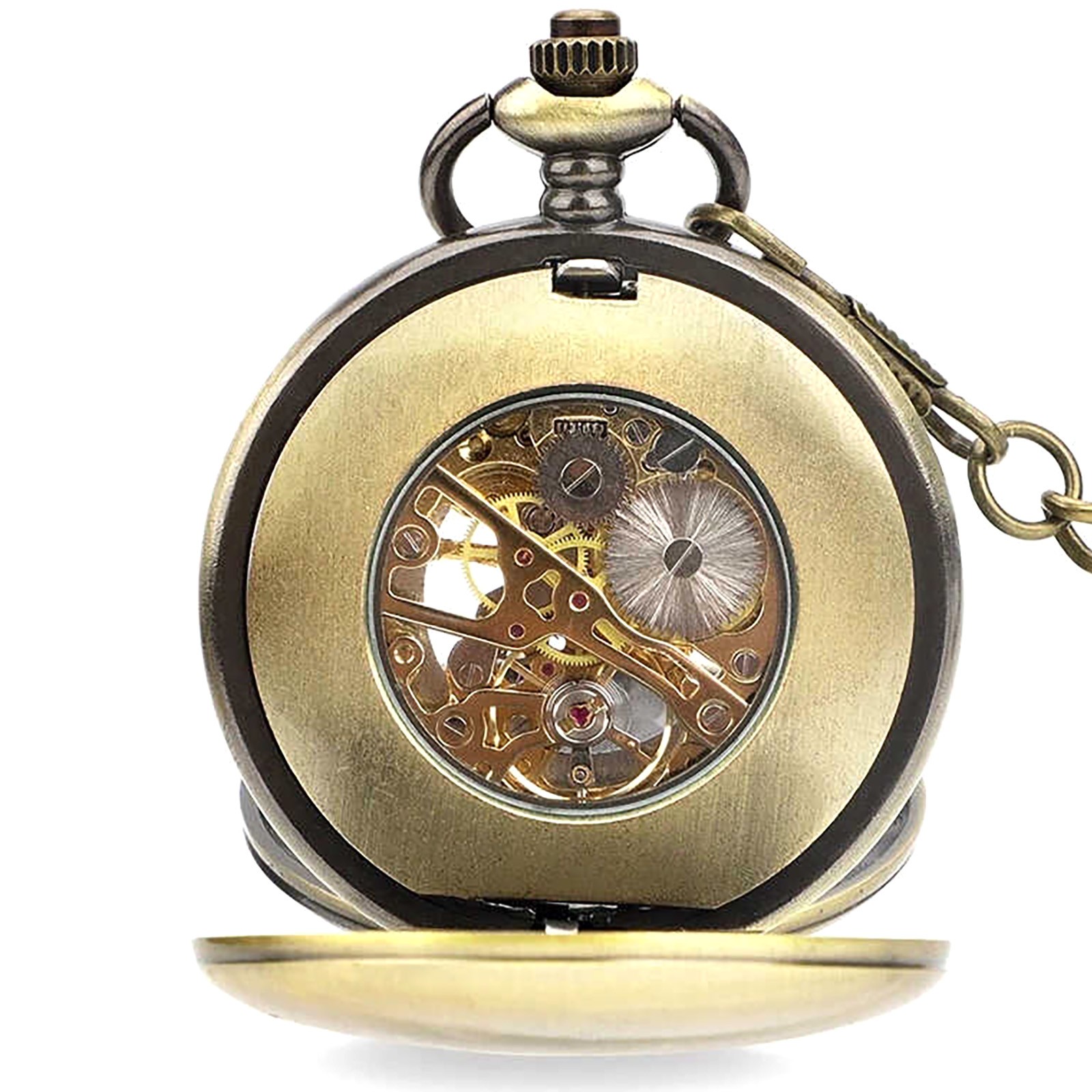New 0.7in Dial Thickness Men’s Mechanical Vintage Pocket Watch Ideal Gift Kit wq